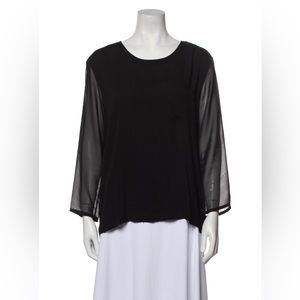 Rag & Bone Scoop Neck Three-Quarter Sleeve Blouse